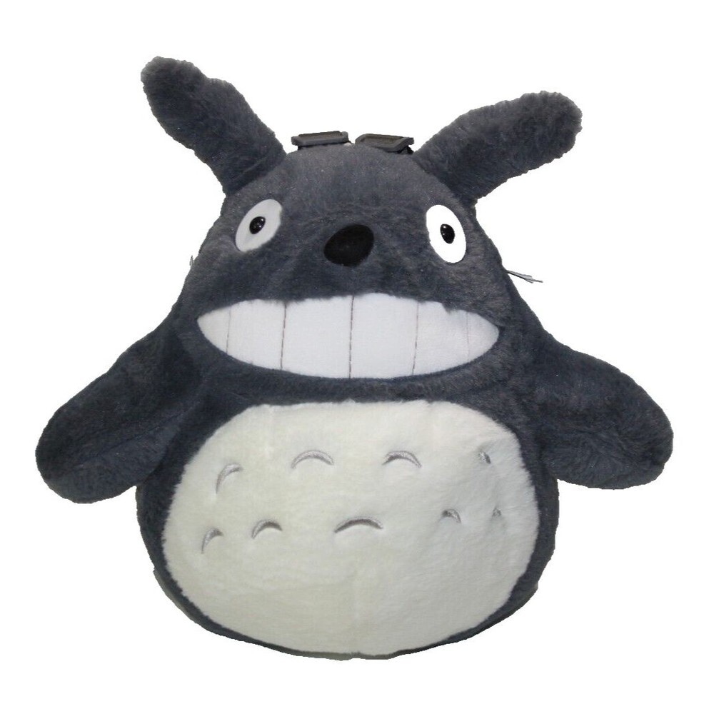 Studio Ghibli My Neighbor Gray Totoro Smiling Plush Adjustable Strap Backpack